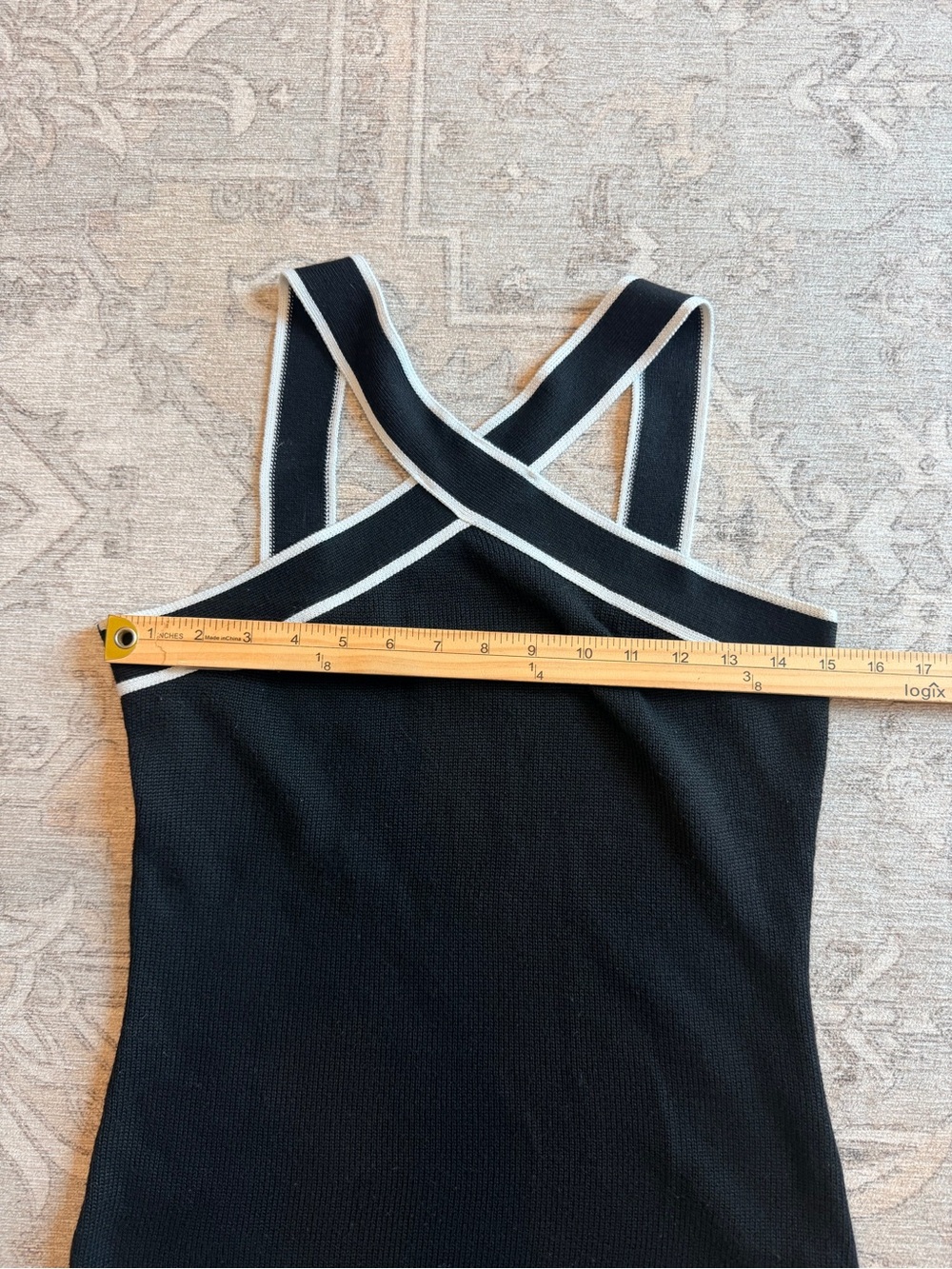 Commense Black Crisscross Trim Camisole Top Medium preppy - Picture 4 of 11
